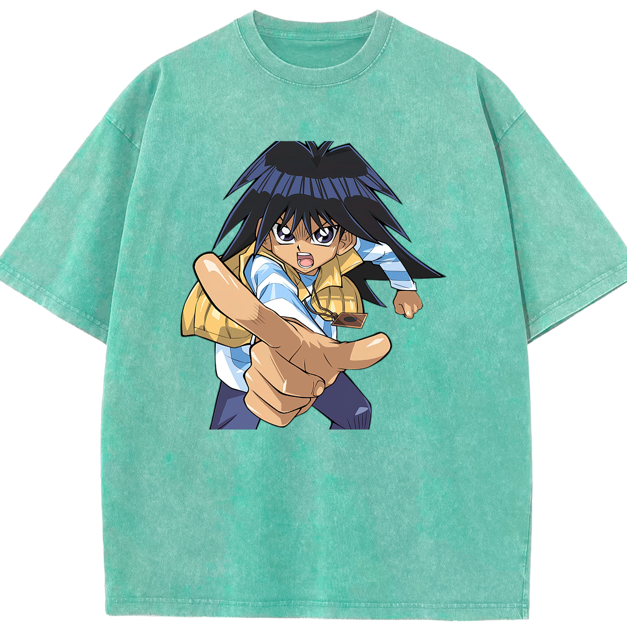 （画像用） 遊☆戯☆王 Yu-Gi-Oh! 綿100% ヴィンテージ風 半袖Tシャツ（フロントプリント）